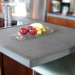 : cement countertops with glass